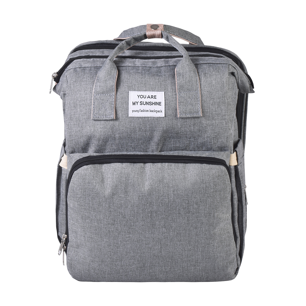 AGBOX Mochila Pañalera Cambiador Portátil De Viaje Para Bebé Gris.