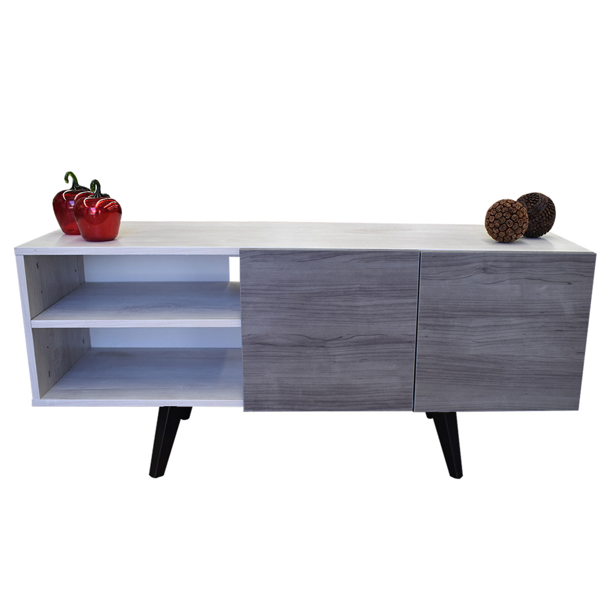  Mueble para TV de 50" Suecia  Elegante y Moderno Hogare  Blanco Gris 