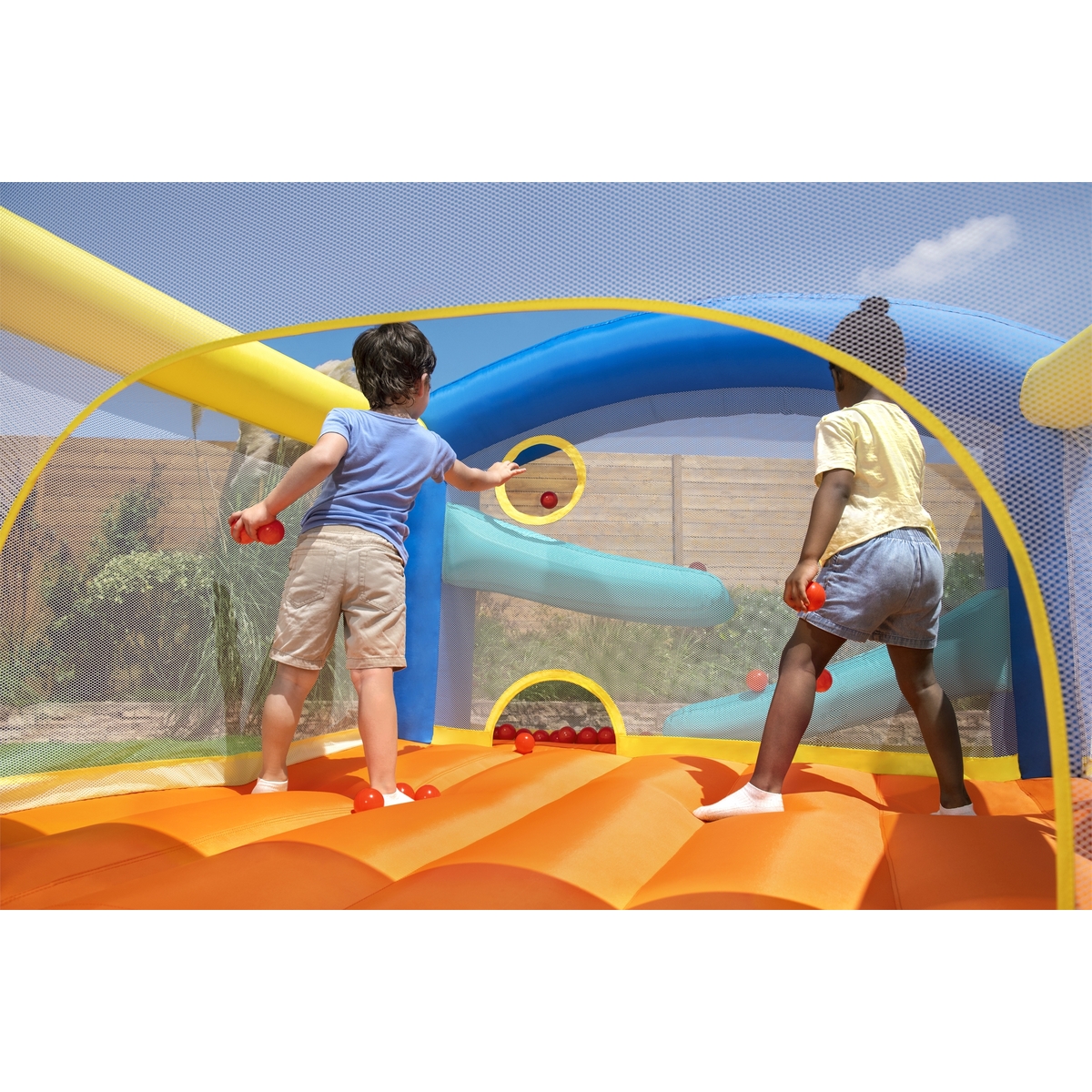 Brincolin Inflable 3 a 6 años con pelotas bomba de inflar incluida 2.89 metros x 2.13 metros x 1.73 metros caja (1)