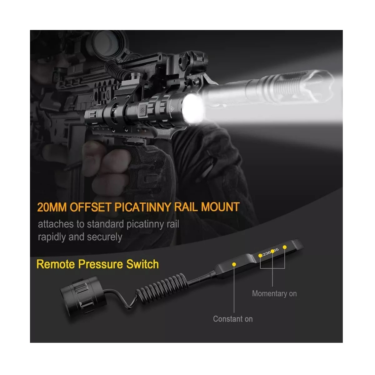 Lampara Táctica 1600 Lumens Led Recargable