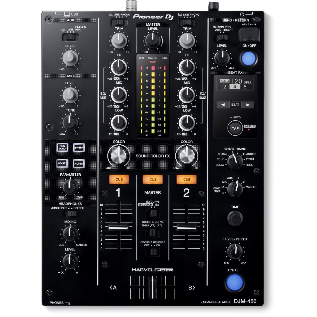 Mezcladora PIONEER DJM-450 Negro/ 2 canales/FX profesional