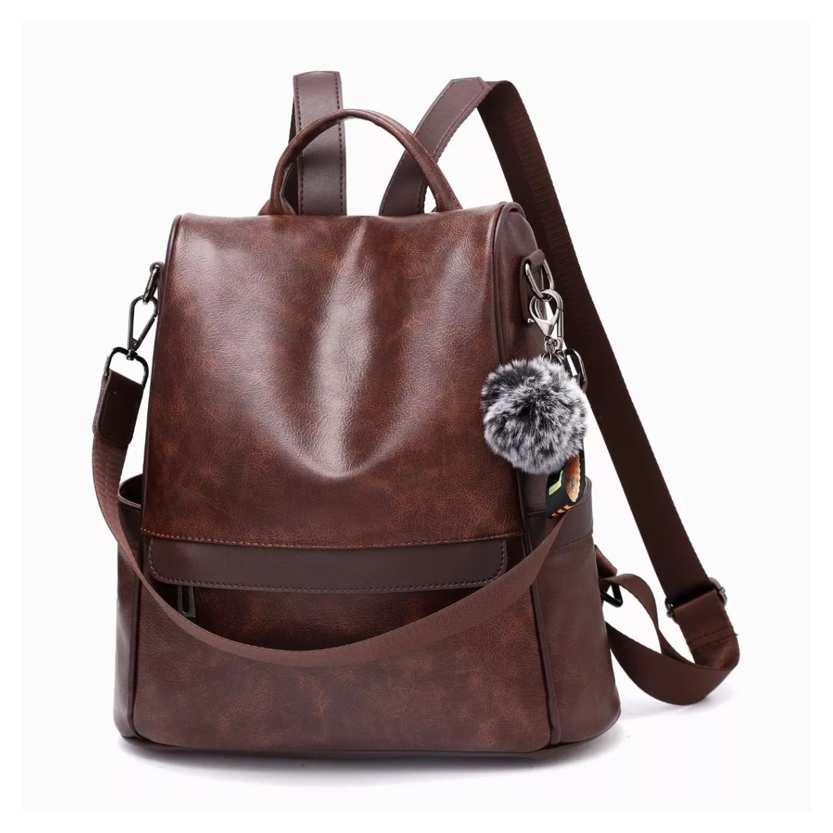 Mochila mujer anti robo Marron Oscuro Chocolate