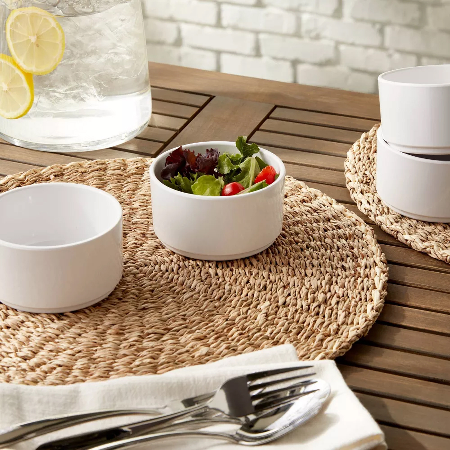 Set de 2 manteles individuales para mesa de comedor, hechos a mano con junco marino, salvamanteles duraderos para platos calientes, manteles individuales redondos para cocina