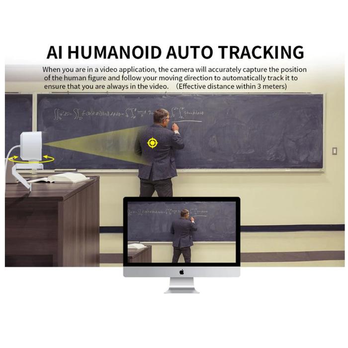 Venta de WebCam AutoTracking MXWEH-001-18 Full HD USB AutoTracking AutoFocus 1920x1080px 2MP Plástico Blanco,  HumyCam