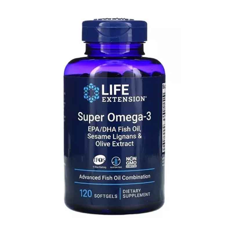 Super Omega 3 Fish Oil 2000 mg 120 capsulas + Epa + Dha Life Extension Extra Fuerte