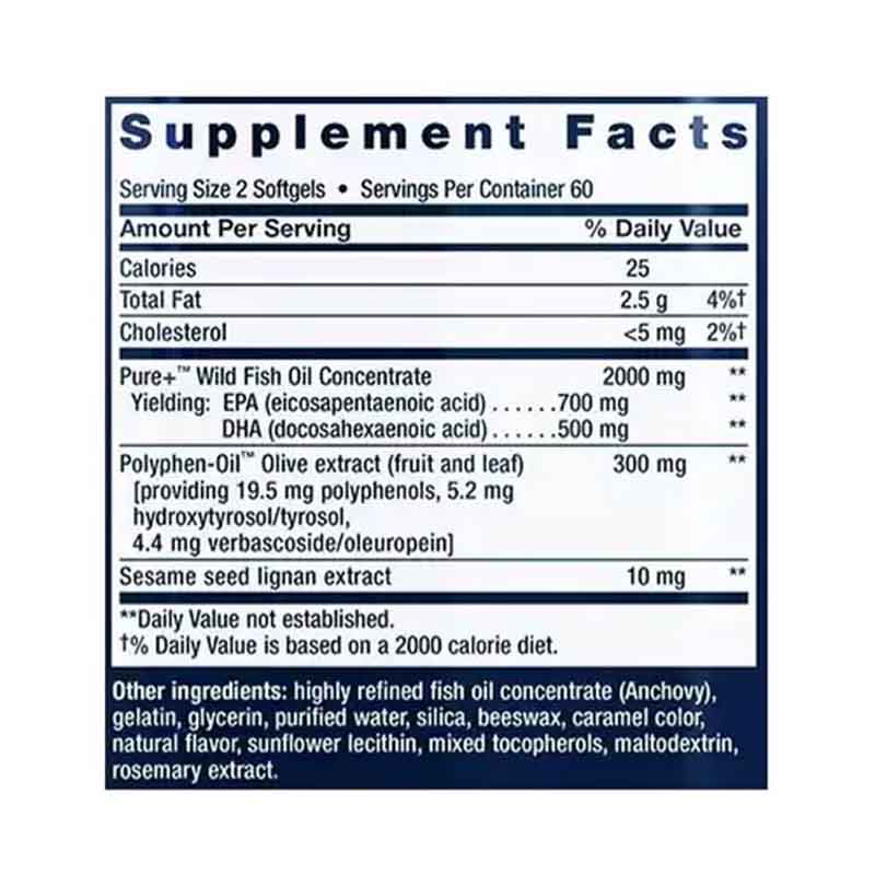 Super Omega 3 Fish Oil 2000 mg 120 capsulas + Epa + Dha Life Extension Extra Fuerte