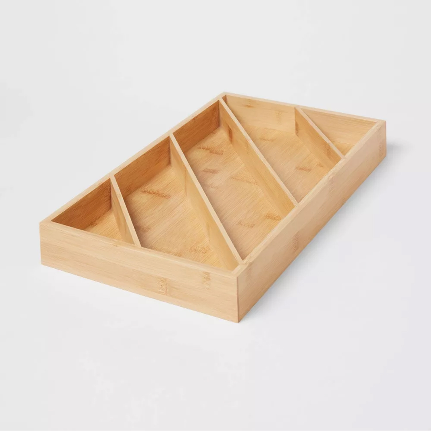 Organizador de 5 compartimientos de Bambú, Almacenamiento de Utensilios de Cocina, Herramientas o Dispositivos.
