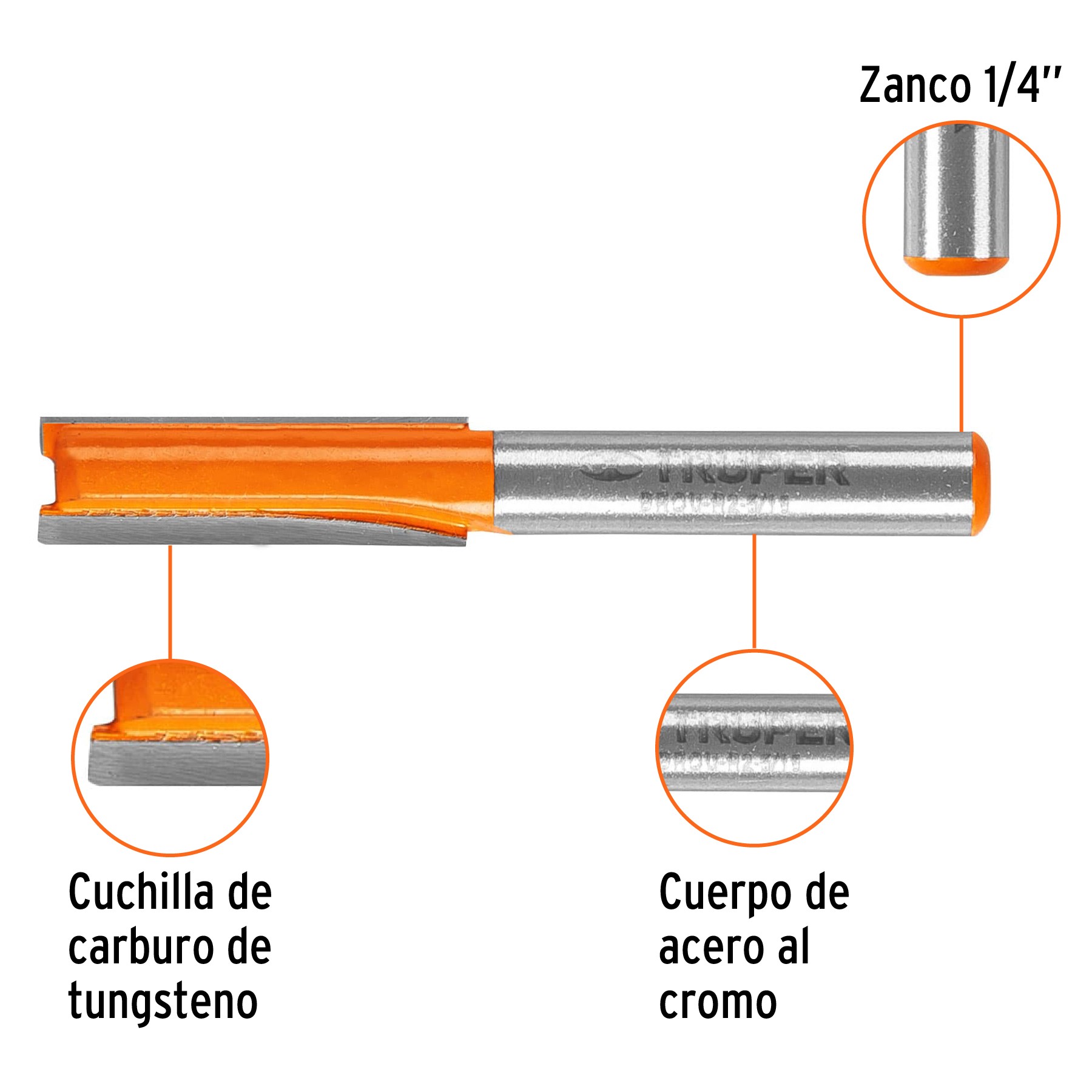BROCA PARA ROUTER, RECTA 2 FILOS, 5/16", TRUPER 11454