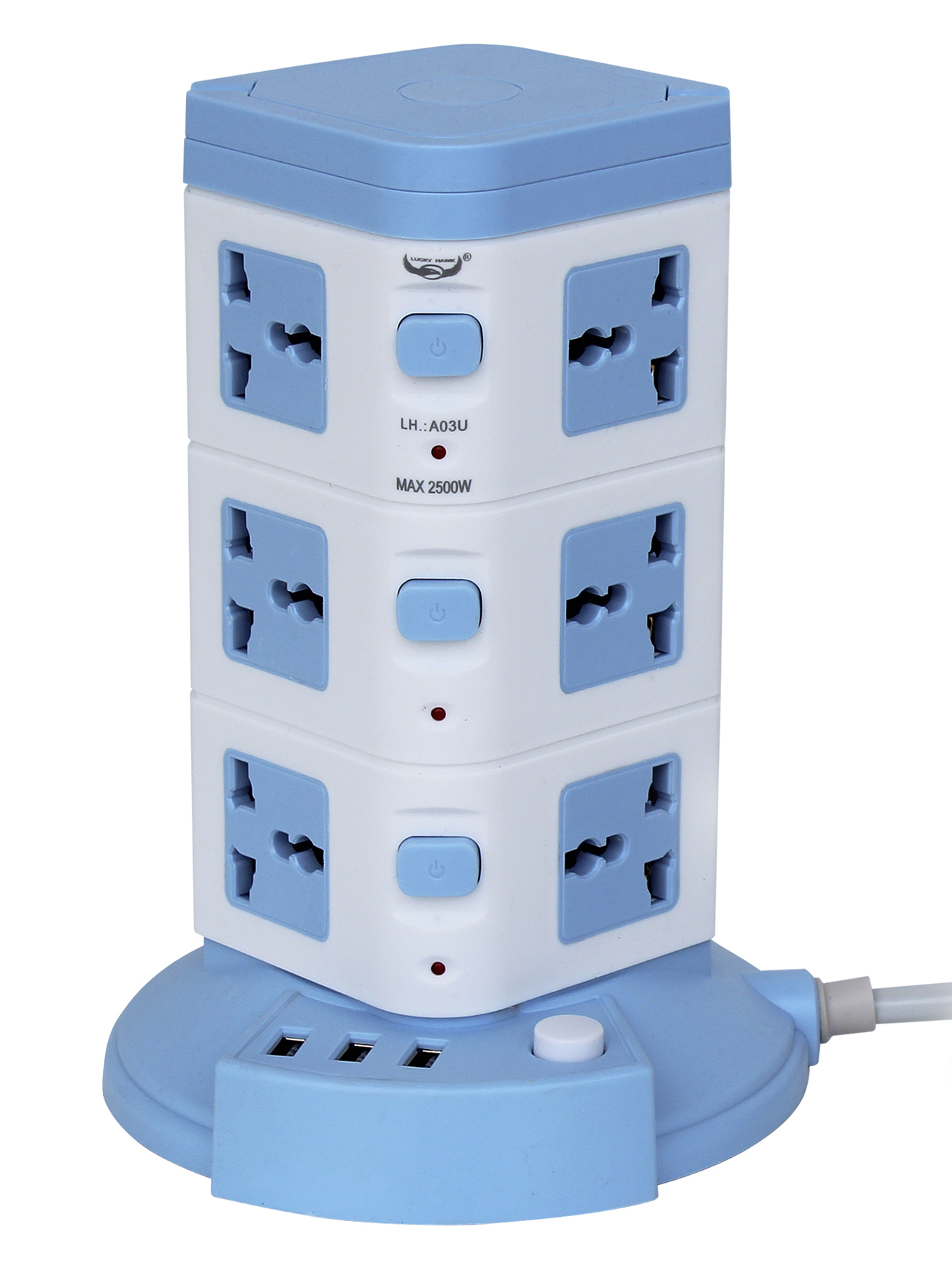 Torre Multicontacto Vertical Con 12 Contactos Y 3 Usb Socket