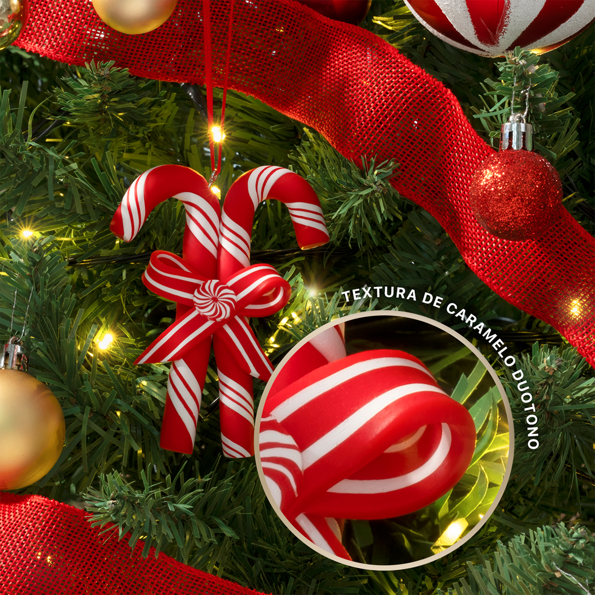 Adornos para Árbol de Navidad con Decoración Navideña (Caramelo) ESQUIMAL.