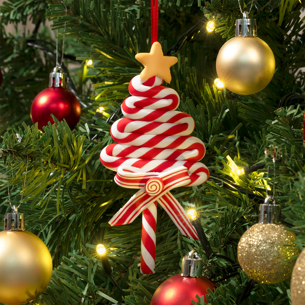 Adornos para Árbol de Navidad con Decoración Navideña (Caramelo) ESQUIMAL.