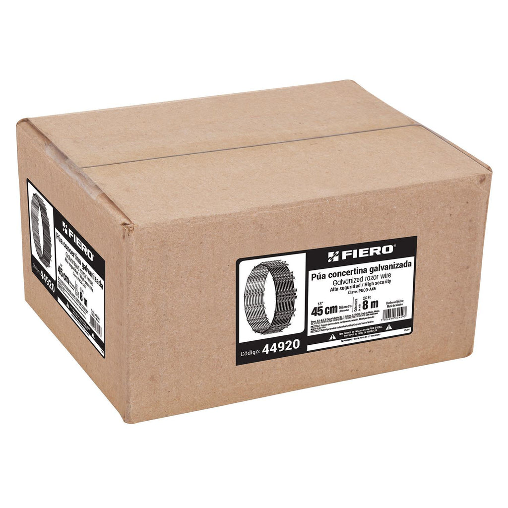 ROLLO DE PÚA CONCERTINA ALTA SEGURIDAD, 45 CM DIÁMETRO 44920