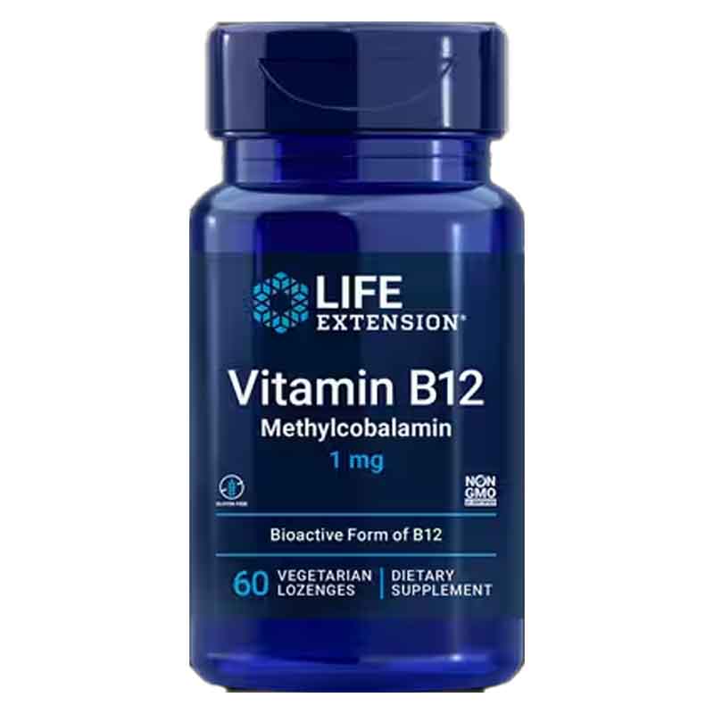 Vitamina B12 1mg Life Extension 60 capsulas Sublingual Metilcobalamina