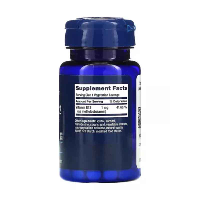 Vitamina B12 1mg Life Extension 60 capsulas Sublingual Metilcobalamina