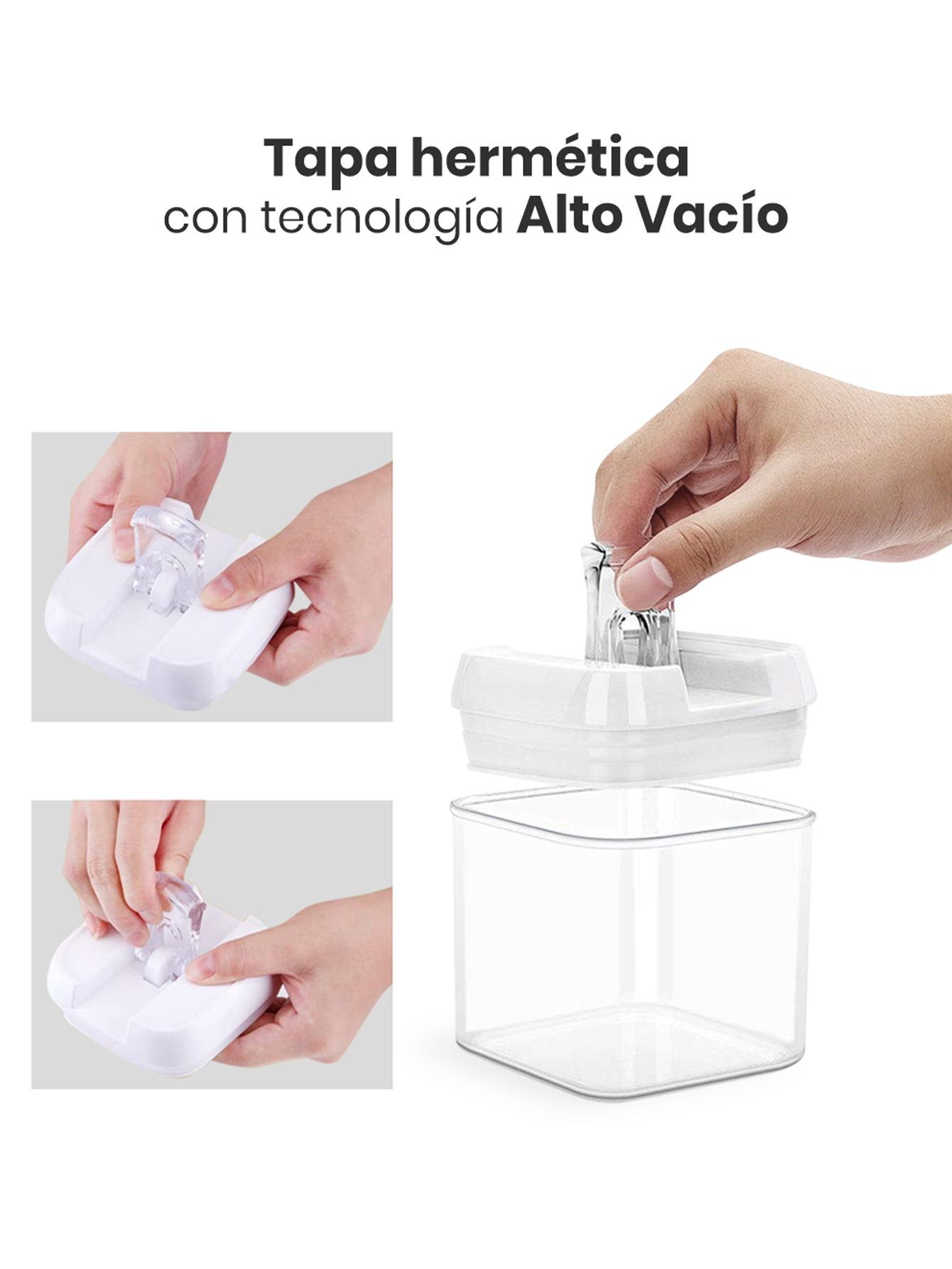 Set De 10 Contenedores Herméticos Para Cocina. Ag Box, Tapa Blanca