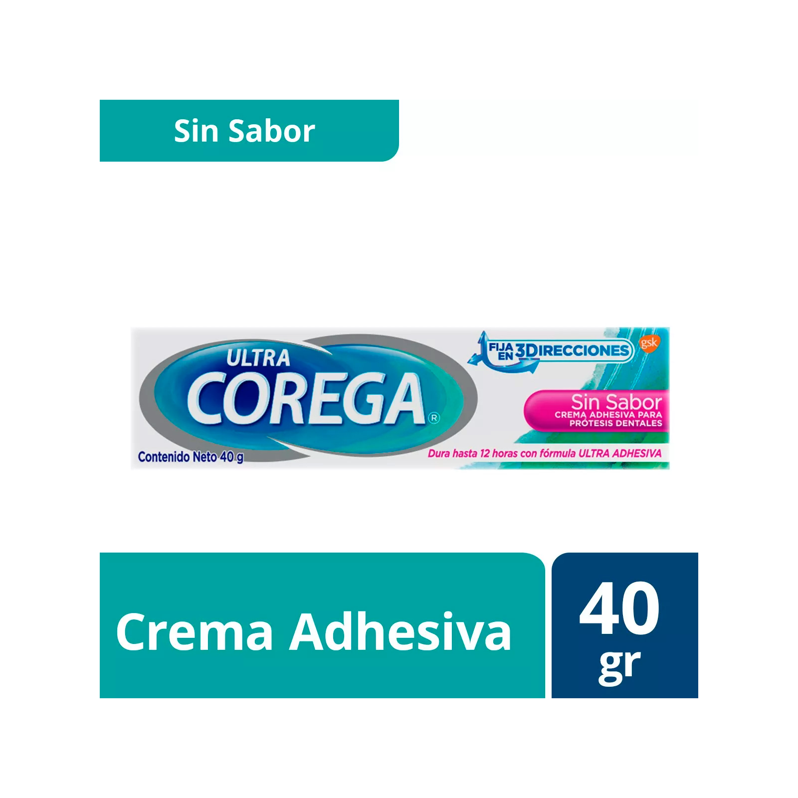 Crema Adhesiva Prótesis Dentales Ultra 40g Corega