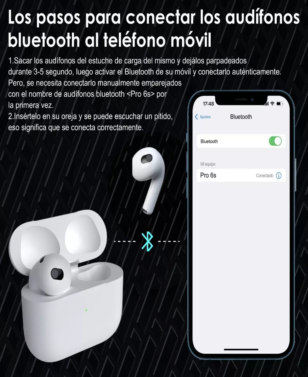 Audífonos Bluetooth Oem Compatible iPhone Xiaomi Android Cre