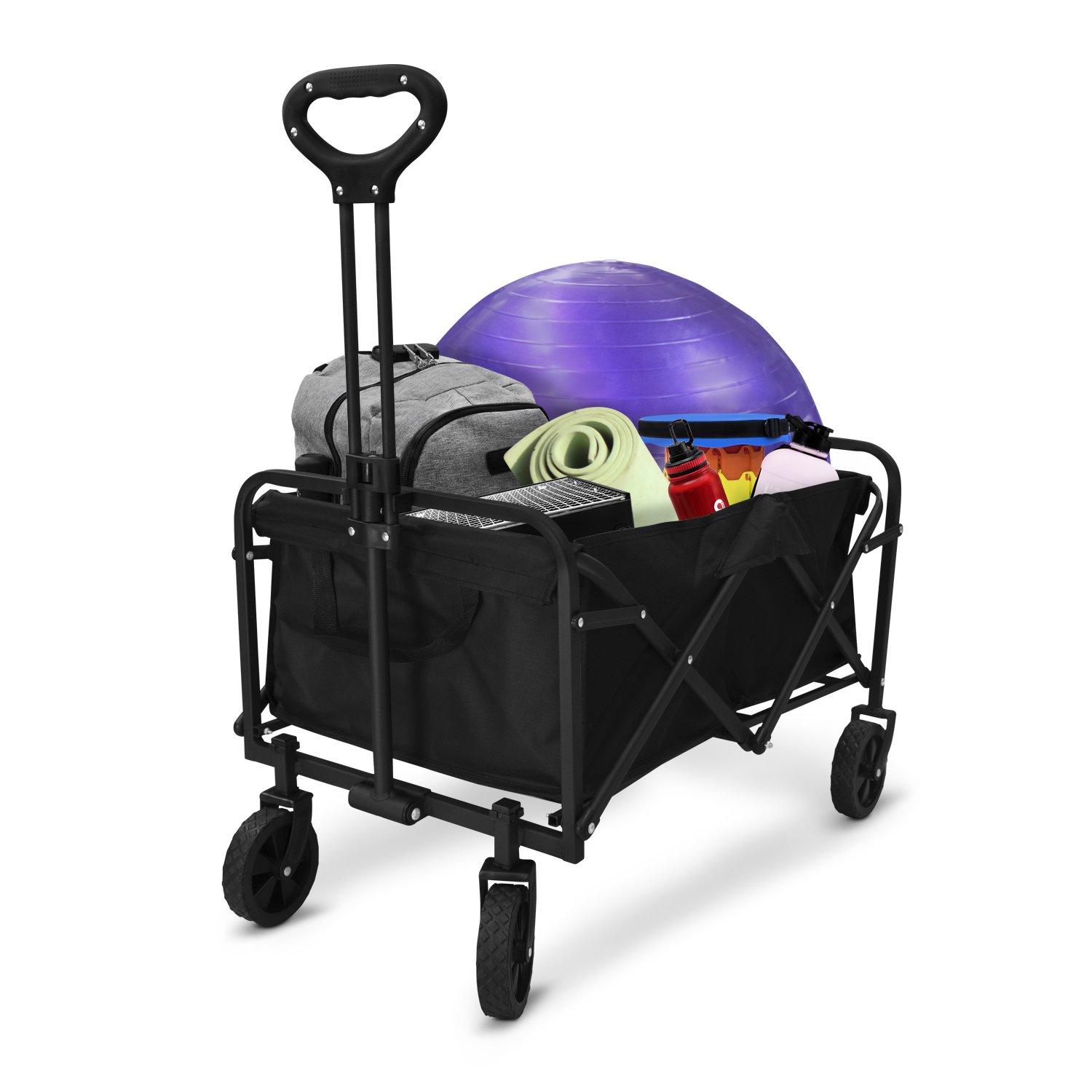 Bolsa de la compra / carrito de la compra, plegable, bolsa de transporte  impermeable, desmontable, carrito de la compra portátil (color negro,  tamaño