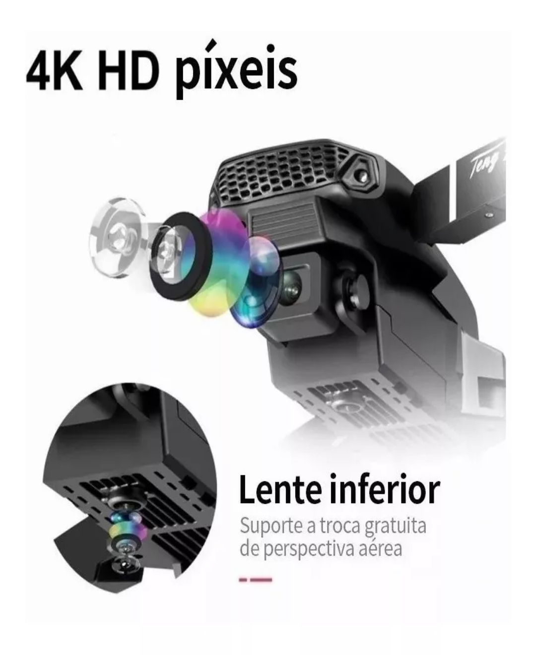 Rc Drone Con Cámara 4k Quadcopter + 2 Batería