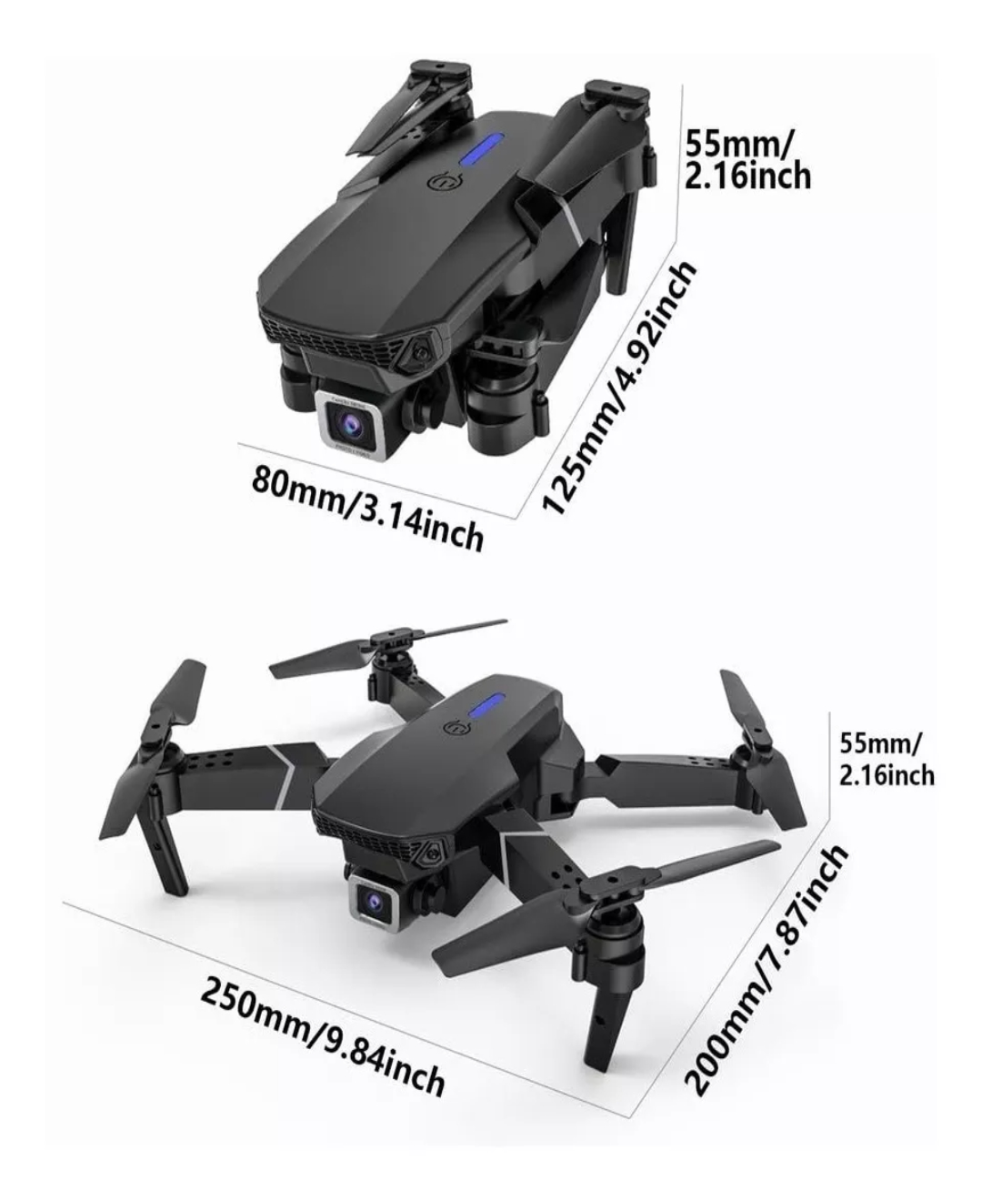 Rc Drone Con Cámara 4k Quadcopter + 2 Batería