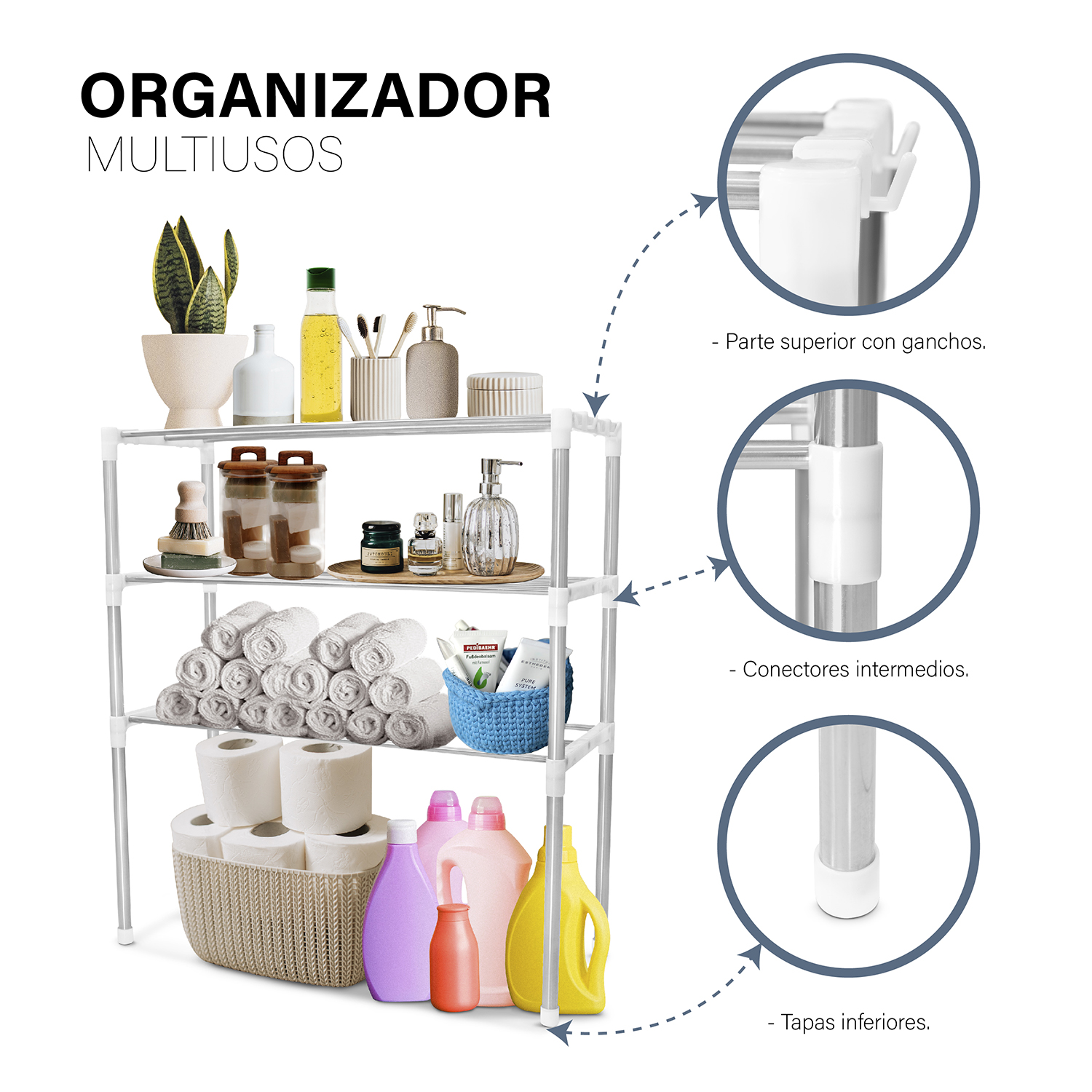 Organizador De Cocina Rack Estante Para Microondas Multiusos