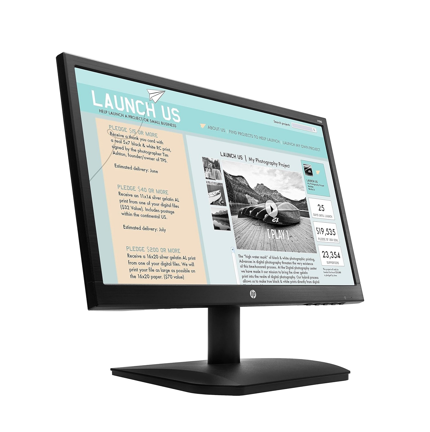 Monitor HP V190 - 18.5"- 1366 X 768 - VGA - LED- Equipo Clase A, Nuevo..