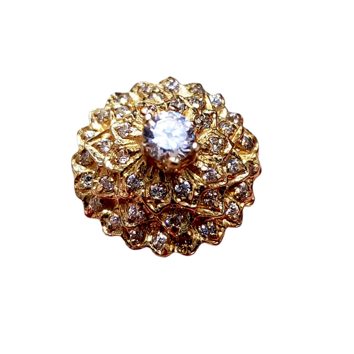 Anillo Oro 10kilates Piña Swarovski 