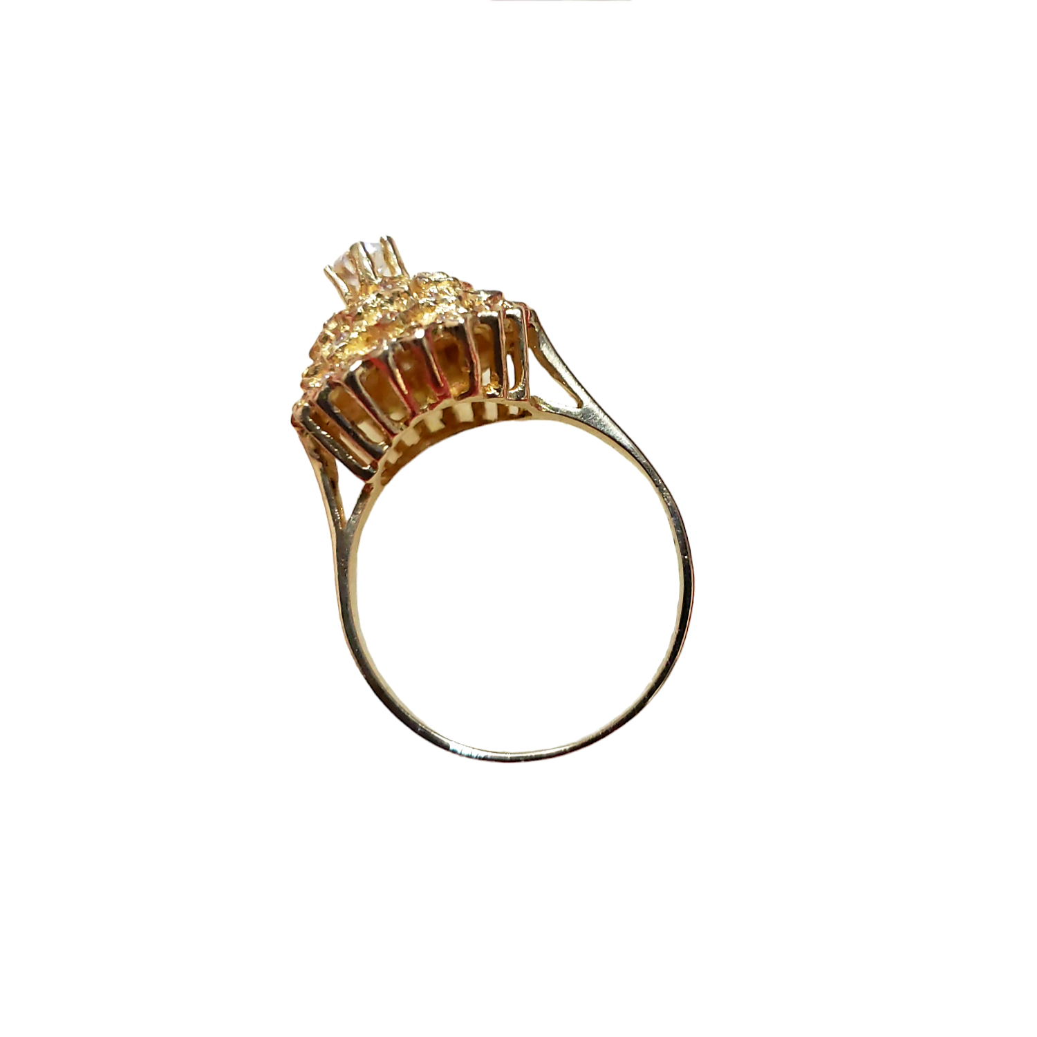 Anillo Oro 10kilates Piña Swarovski 