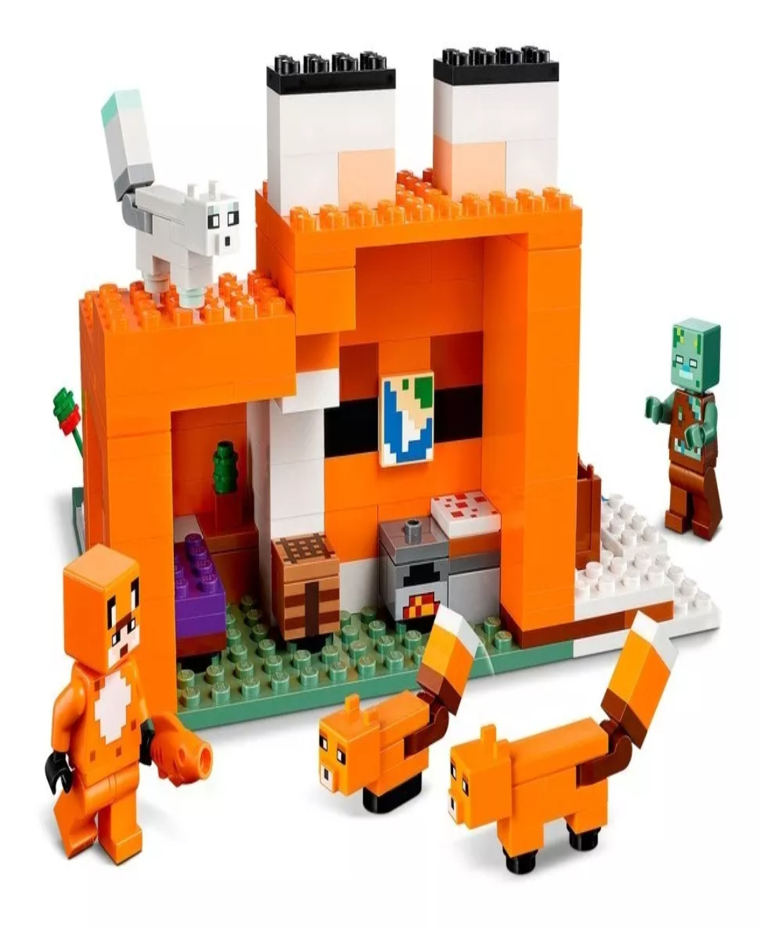 Kit De Construcción Lego Minecraft El Refugio Zorro 21178 8+ Cantidad de piezas 193