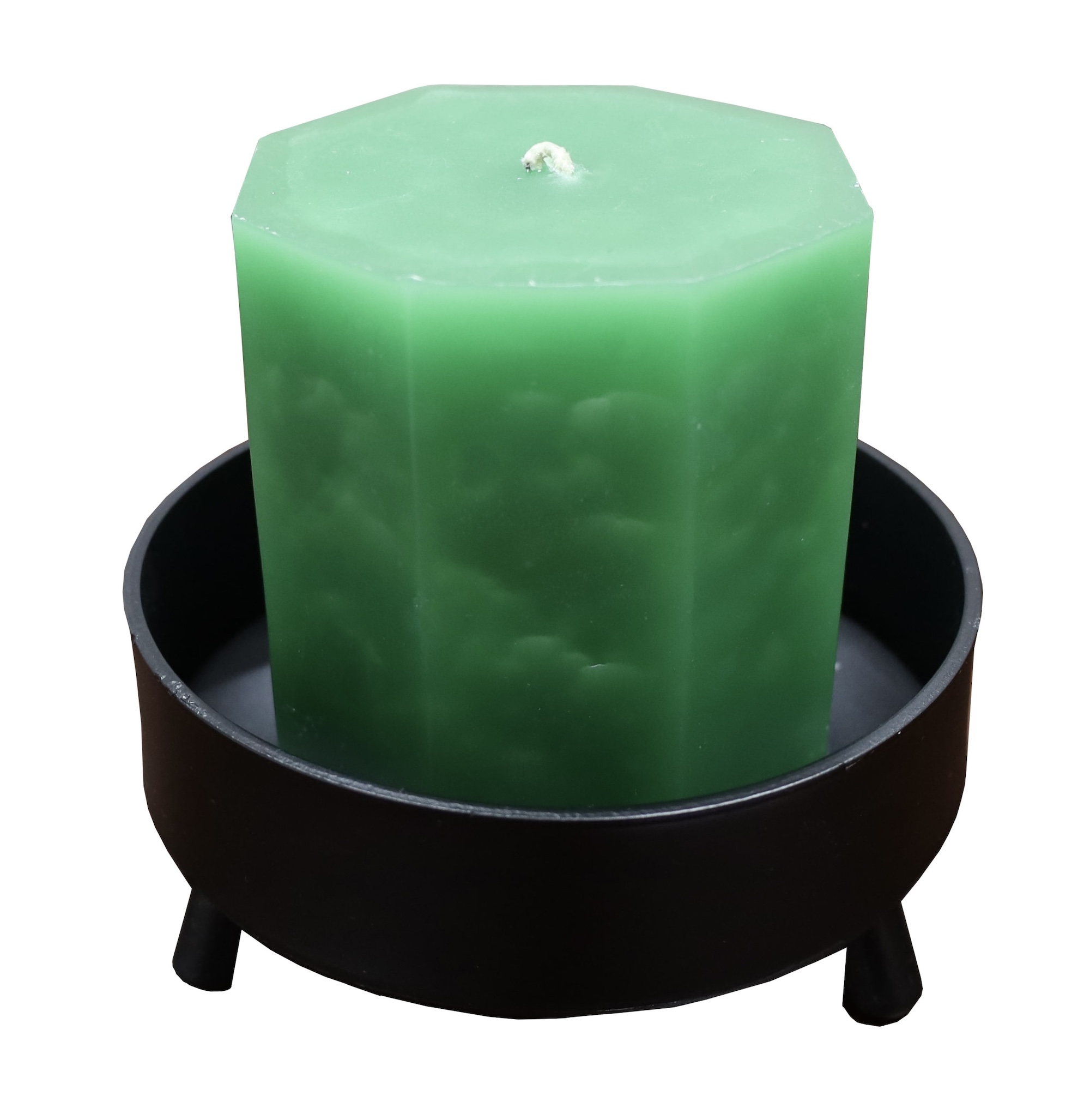 Vela Energética color Verde, Equilibrio y Conexión, Con Base de Acero, El Bazar Store