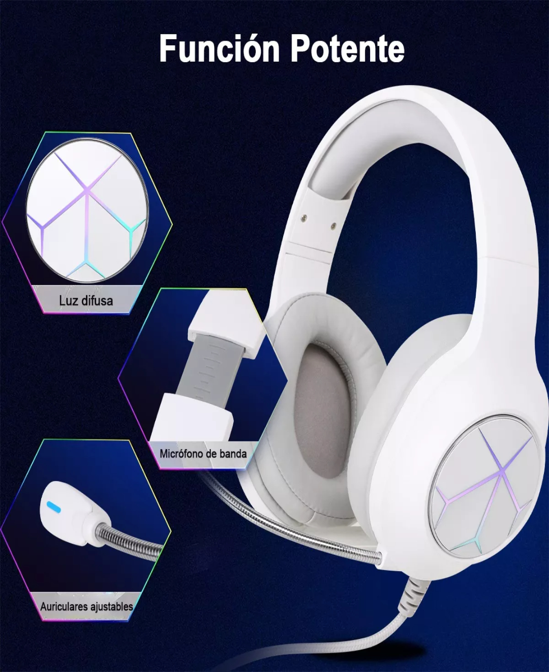 Audífonos Gamer Alámbricos Diadema Led Con Juegos Mic