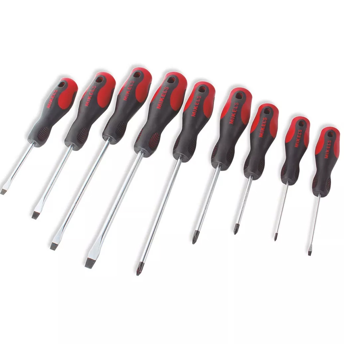 Juego 9 Piezas Desarmadores Mango Bimaterial MIKELS