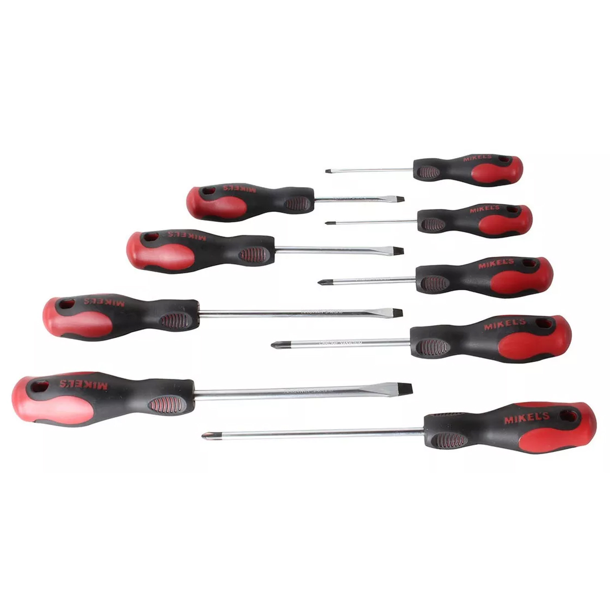 Juego 9 Piezas Desarmadores Mango Bimaterial MIKELS