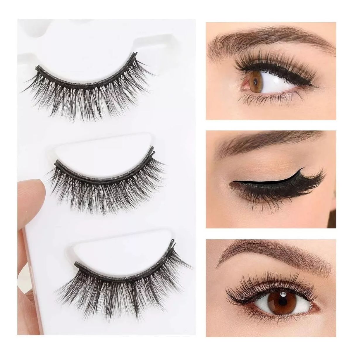 Kit de Pestañas Postizas Magnéticas y Delineador de Ojos Rosa