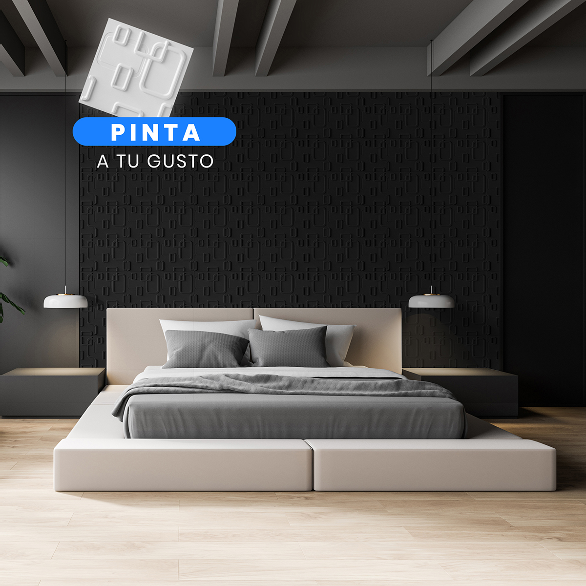 Panel Decorativo de Pared 3D, set 12 Piezas Diseño Cuadros 30x30