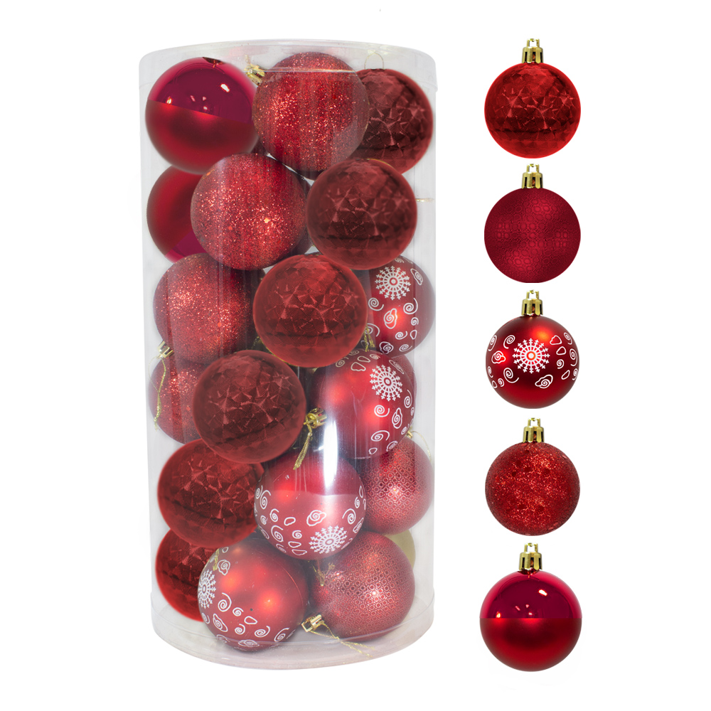 Esferas Navideñas De plástico 30 Piezas 7 Cm Decoración Colgante