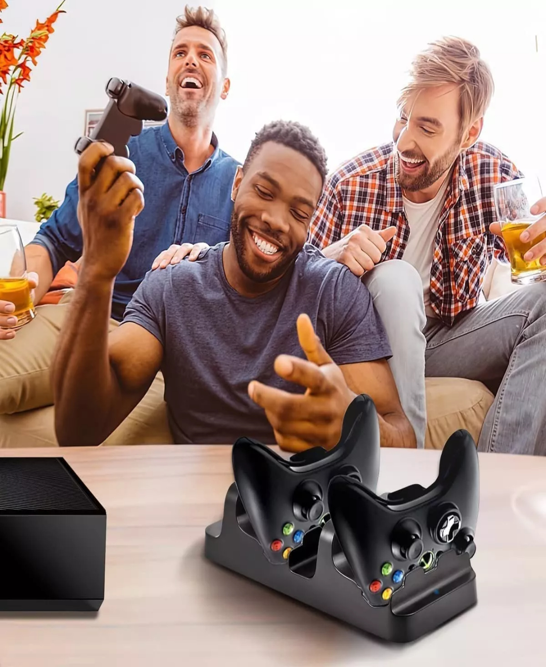 Carga Y Juega Base Cargadora Doble Para Controles Xbox