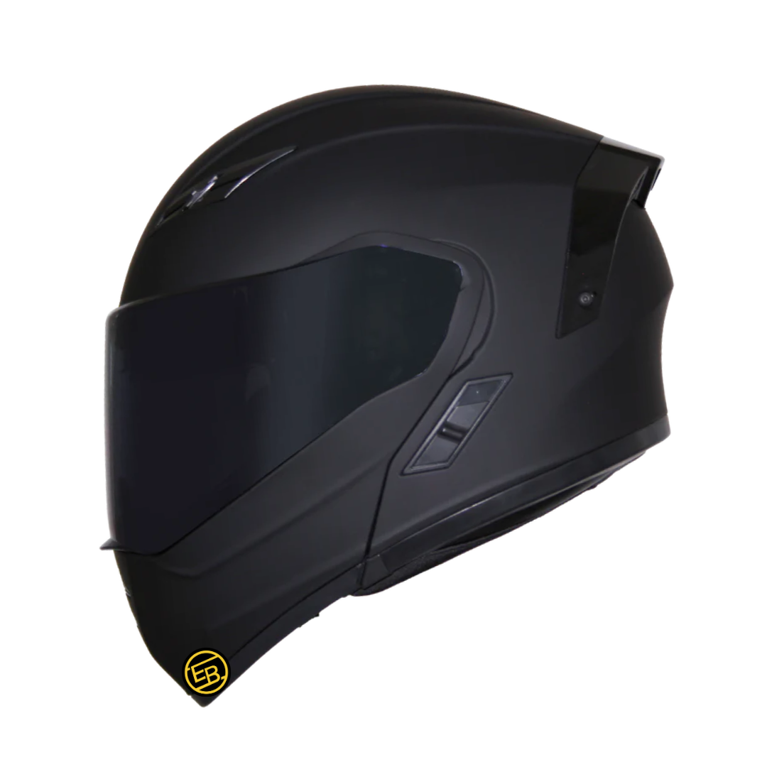 CASCO MOTO ABATIBLE KOV ESTELAR NEGRO MATE (LUZ LED)