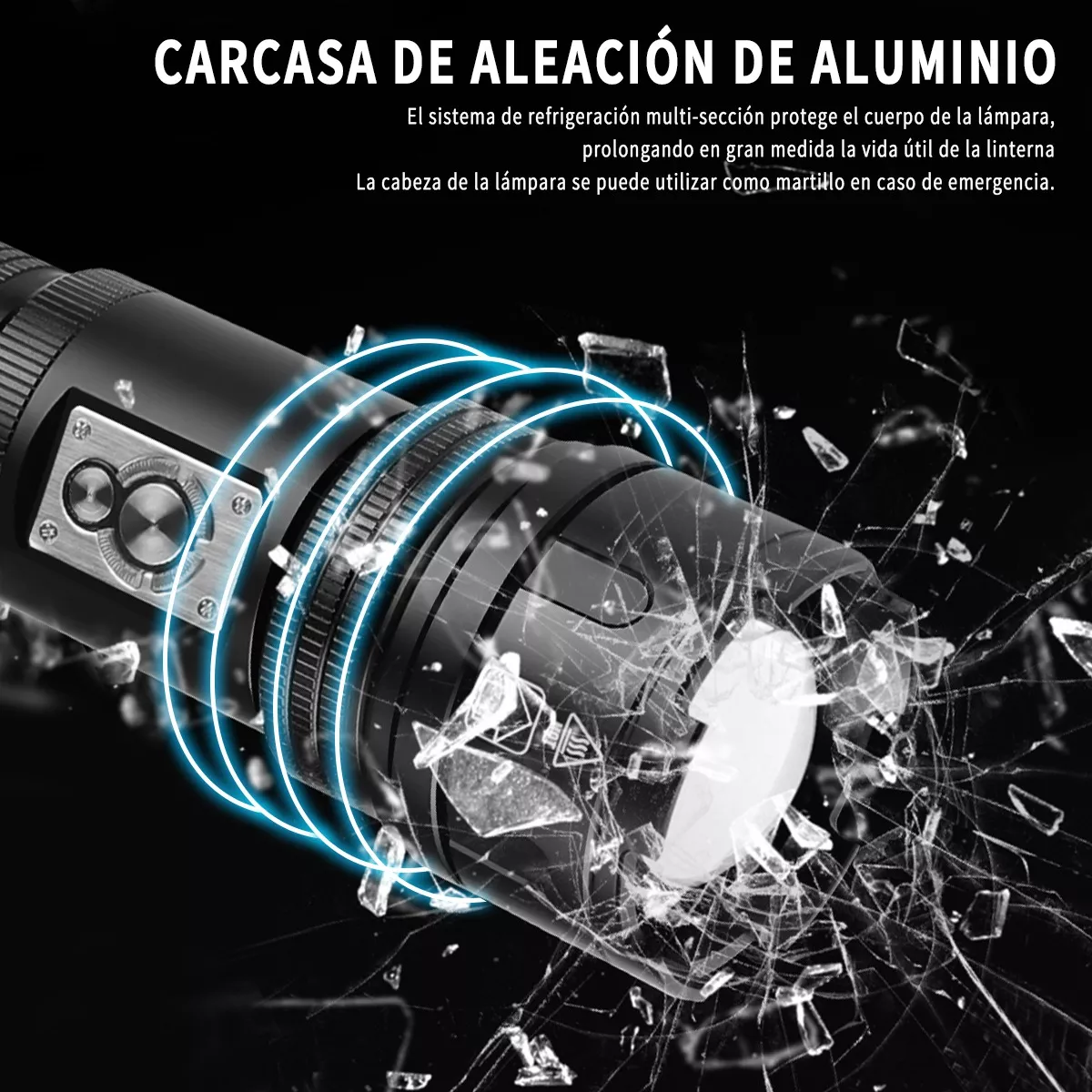 Lampara Táctica Linterna 300000 Lumens Led Recargable 1.5km