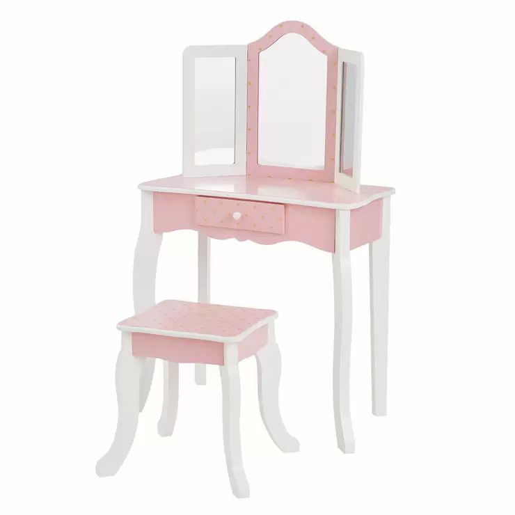 Tocador Infantil Con Taburete Para Niñas