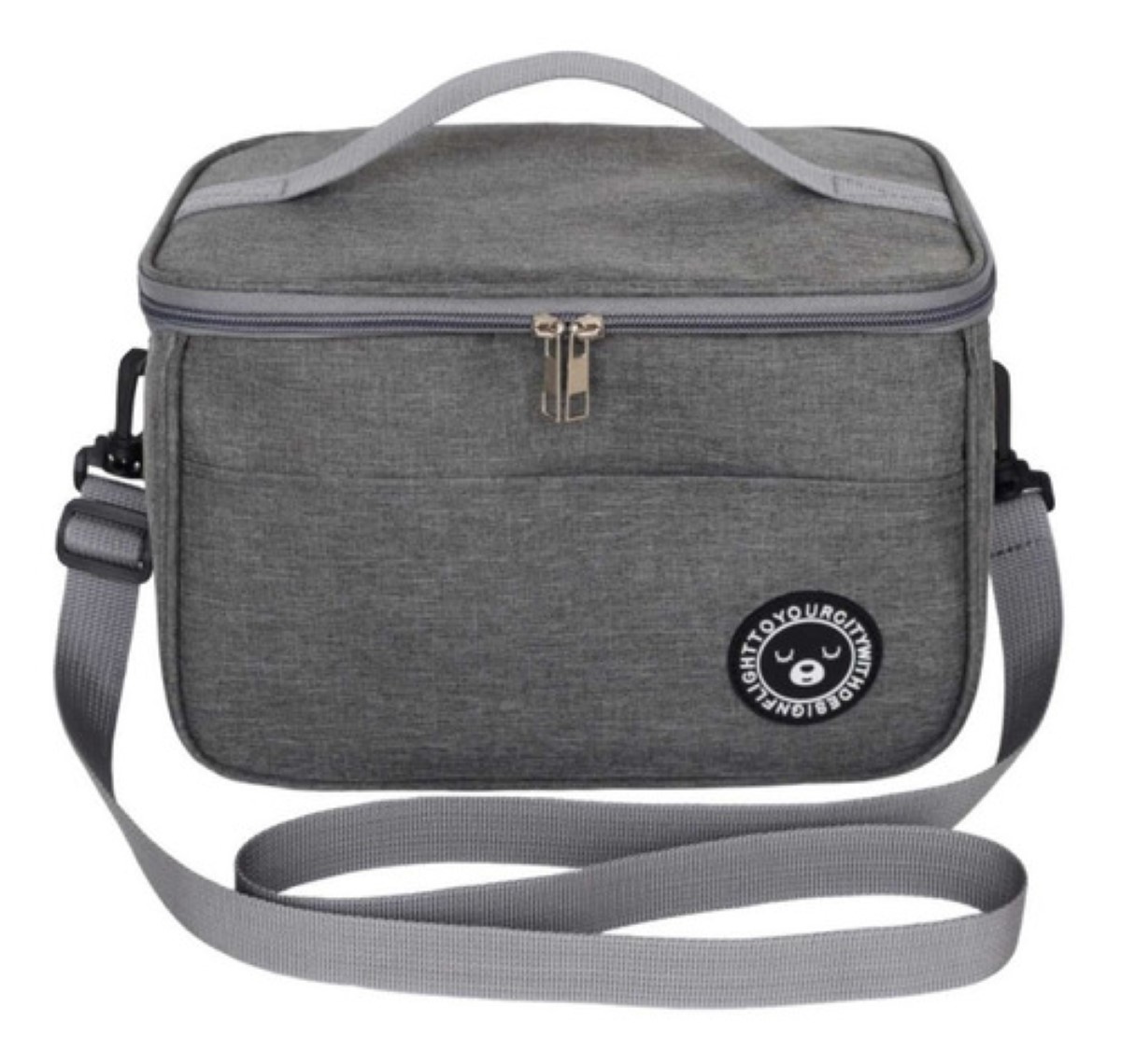 Bolsa Lonchera Térmica Para Trabajo Escolares Hombre Y Mujer Gris 