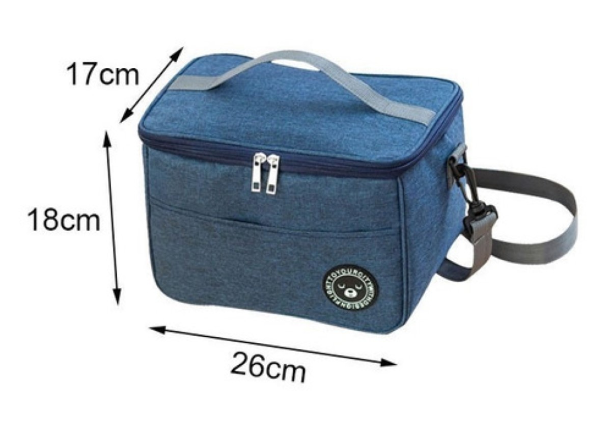 Bolsa Lonchera Térmica Para Trabajo Escolares Hombre Y Mujer Gris 