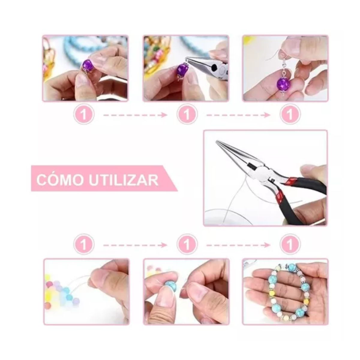 Kit De Bisutería Para Hacer Aretes, Joyas, 712 Piezas Plata