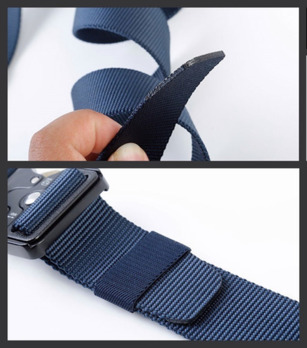 Cinturón Ajustable Táctico + Riñonera Y Hebilla De Senderism Azul Marino