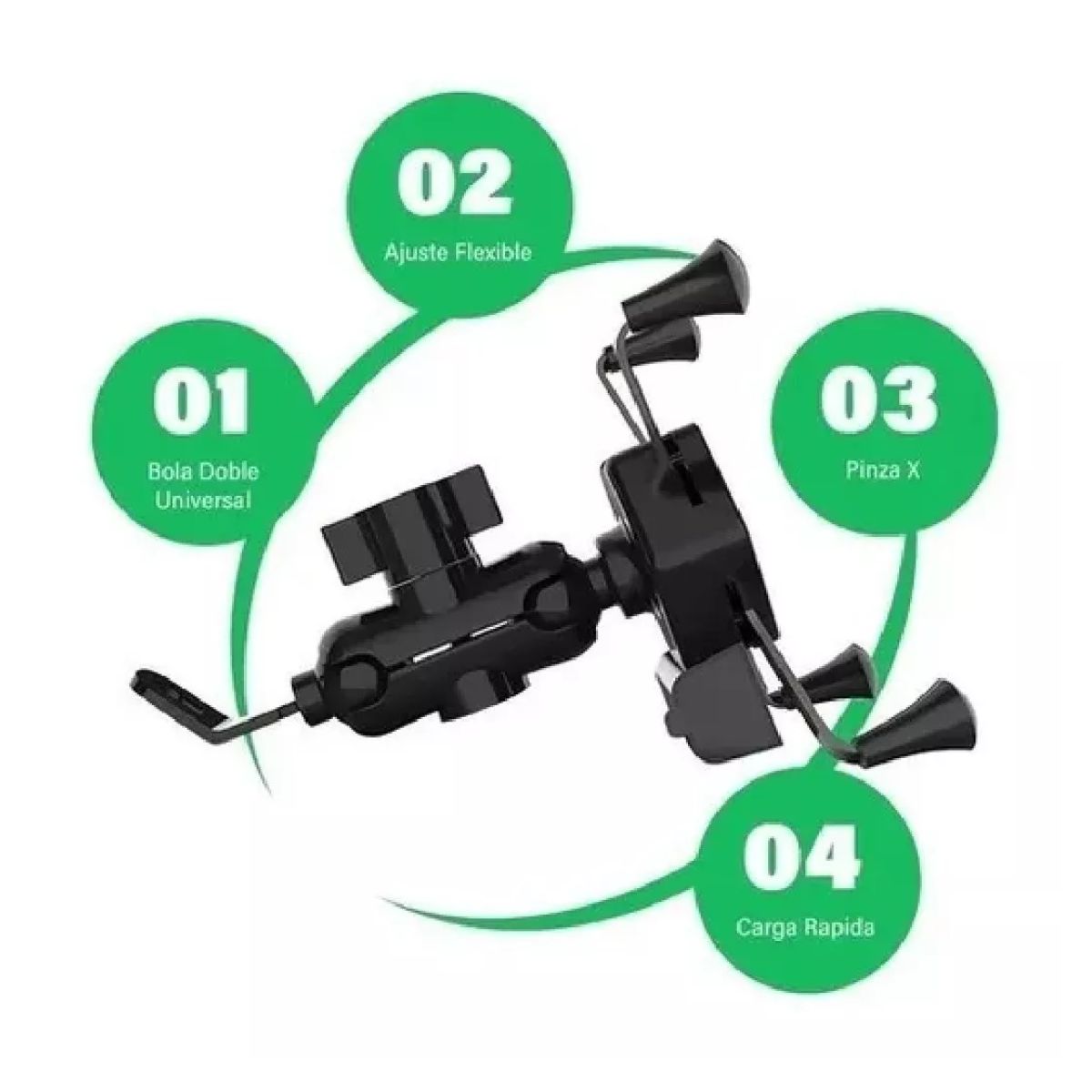 Base soporte para moto y cargador USB