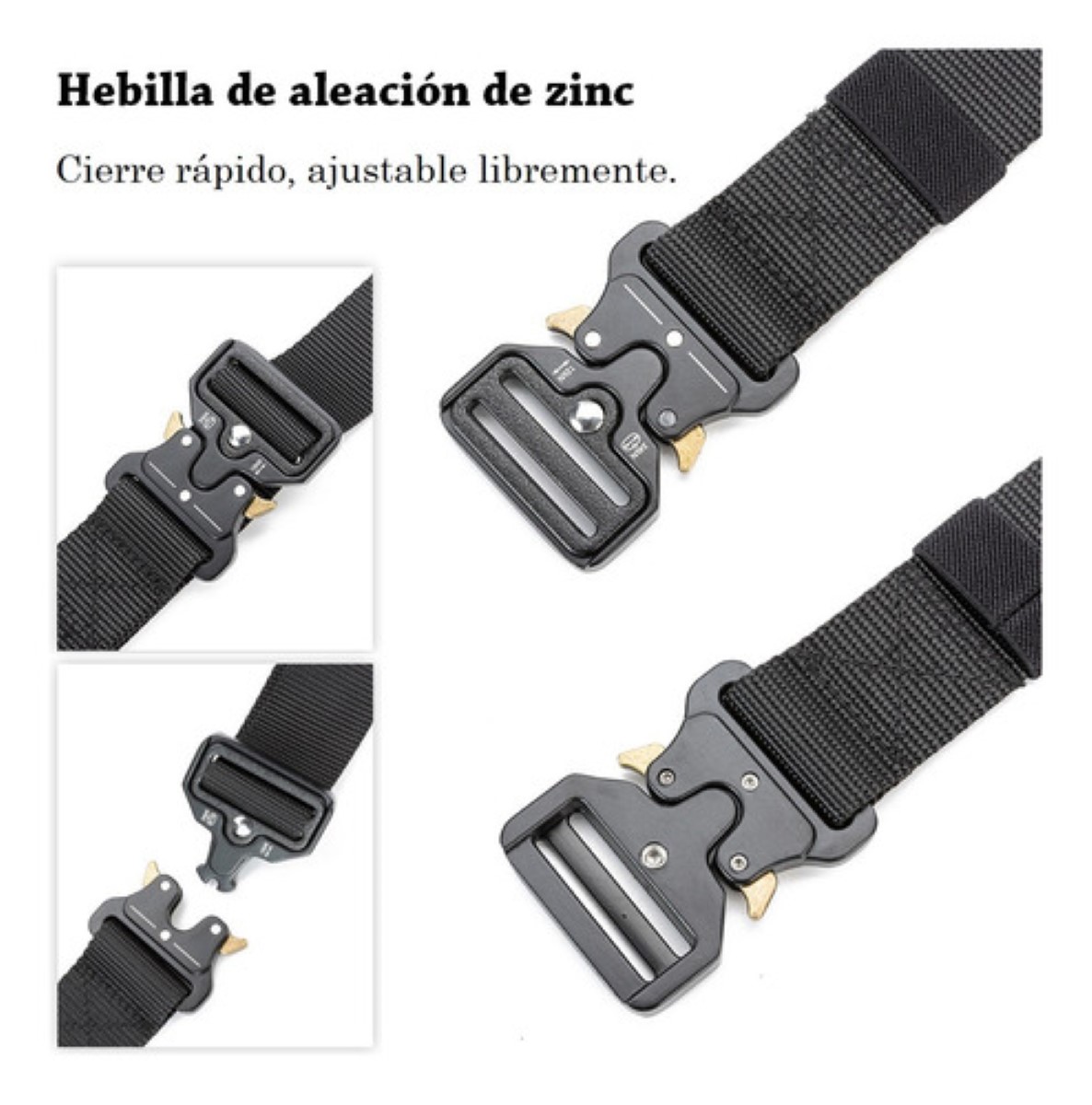 2pzs Cinturones Táctico Ajustable Moda Calidad Cinto Militar Negro + Verde militar Talla 125