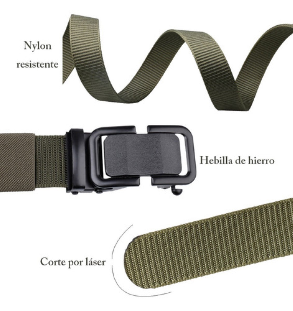 2pzs Cinturones Táctico Ajustable Moda Calidad Militar 125cm Verde Militar