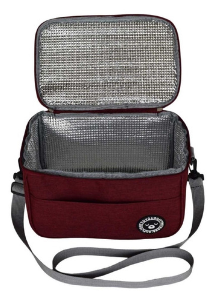 Bolsa Lonchera Térmica Para Trabajo Escolares Hombre Y Mujer Rojo Fuerte