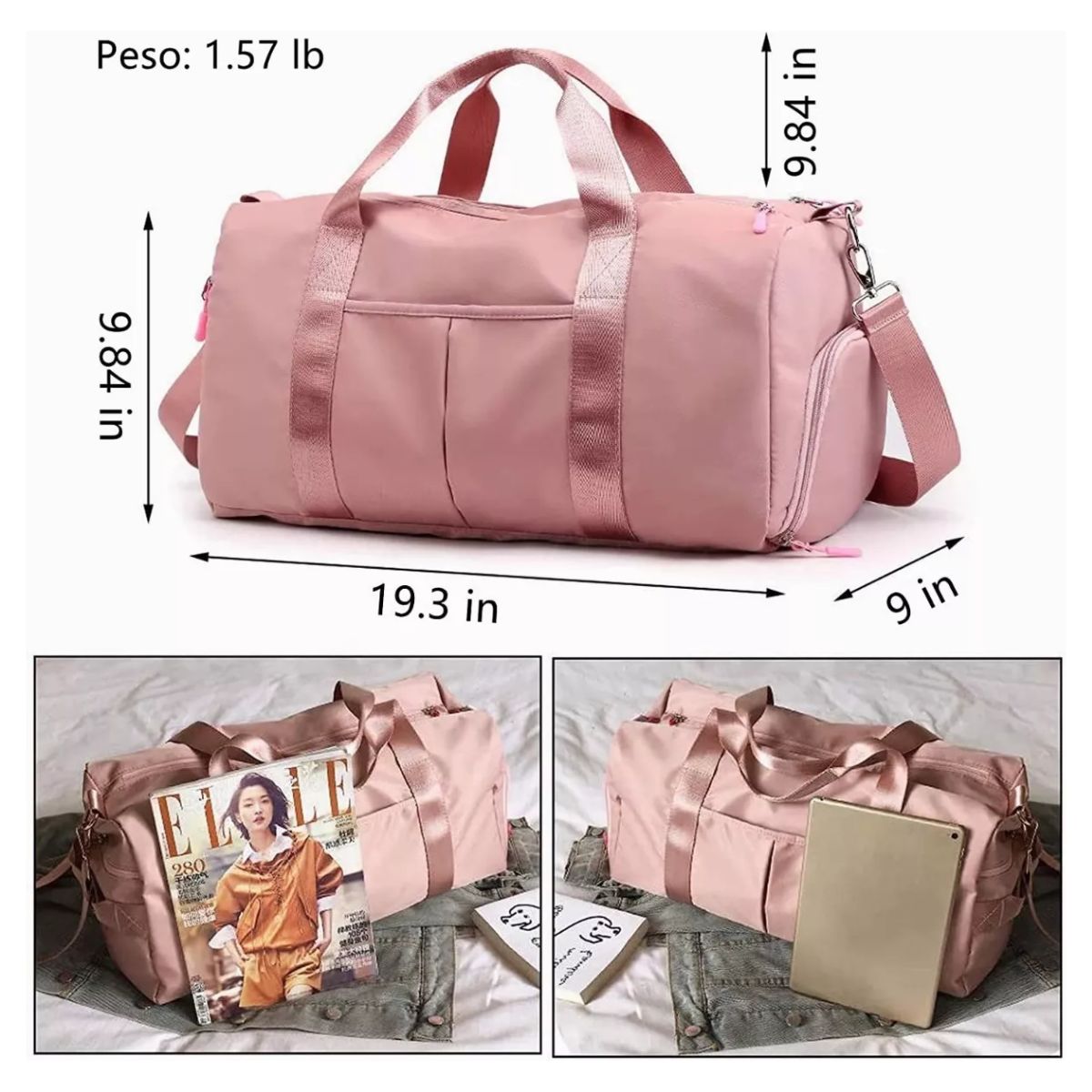Bolso de viaje maleta para deportes Rosa