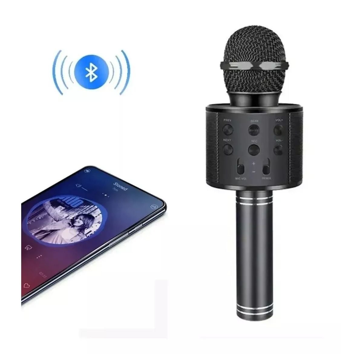 Micrófono inalámbrico con Bocina Bluetooth Negro